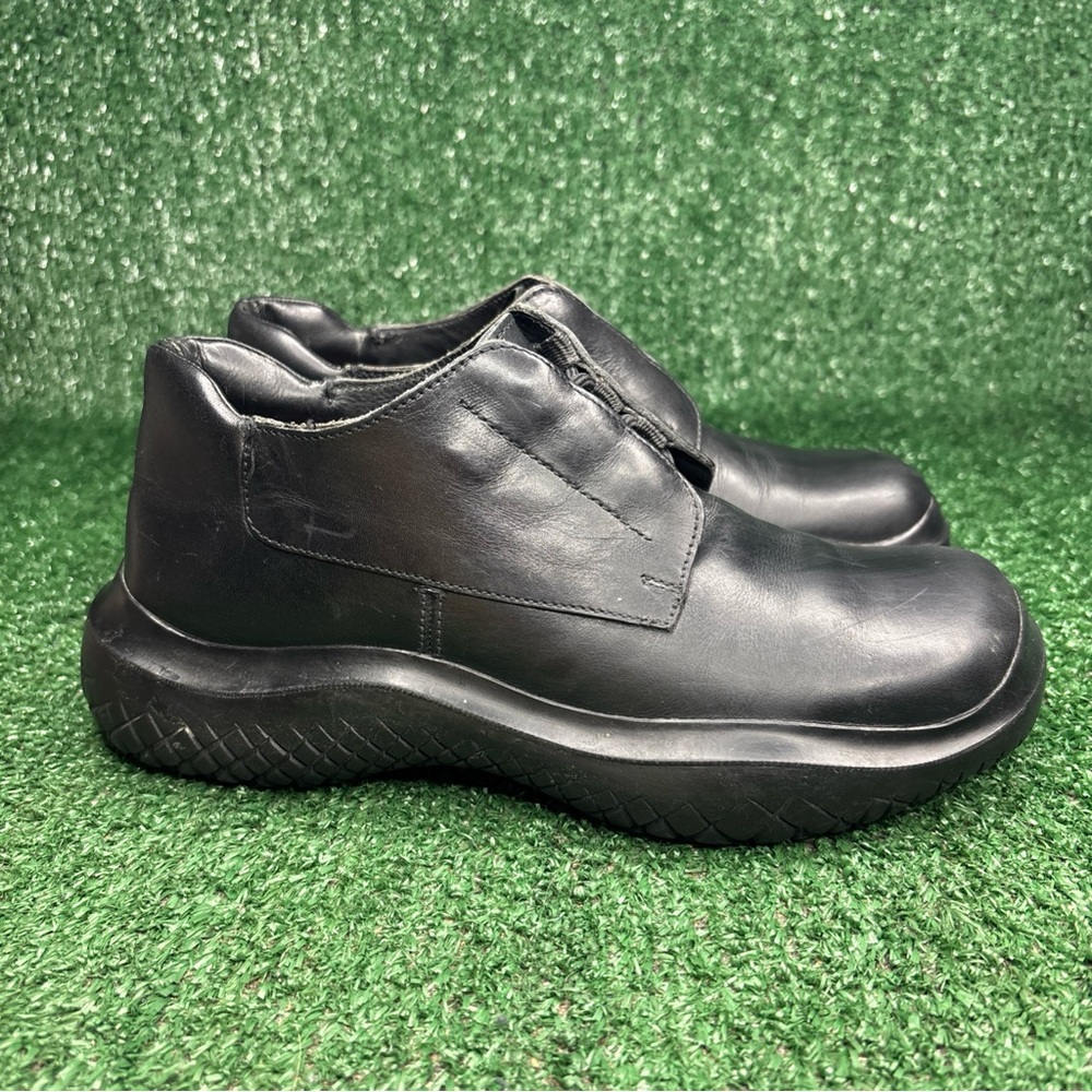 PRADA AW99 Vintage Chunky Derby Black Leather Vibram Square Toe Women's Size 6